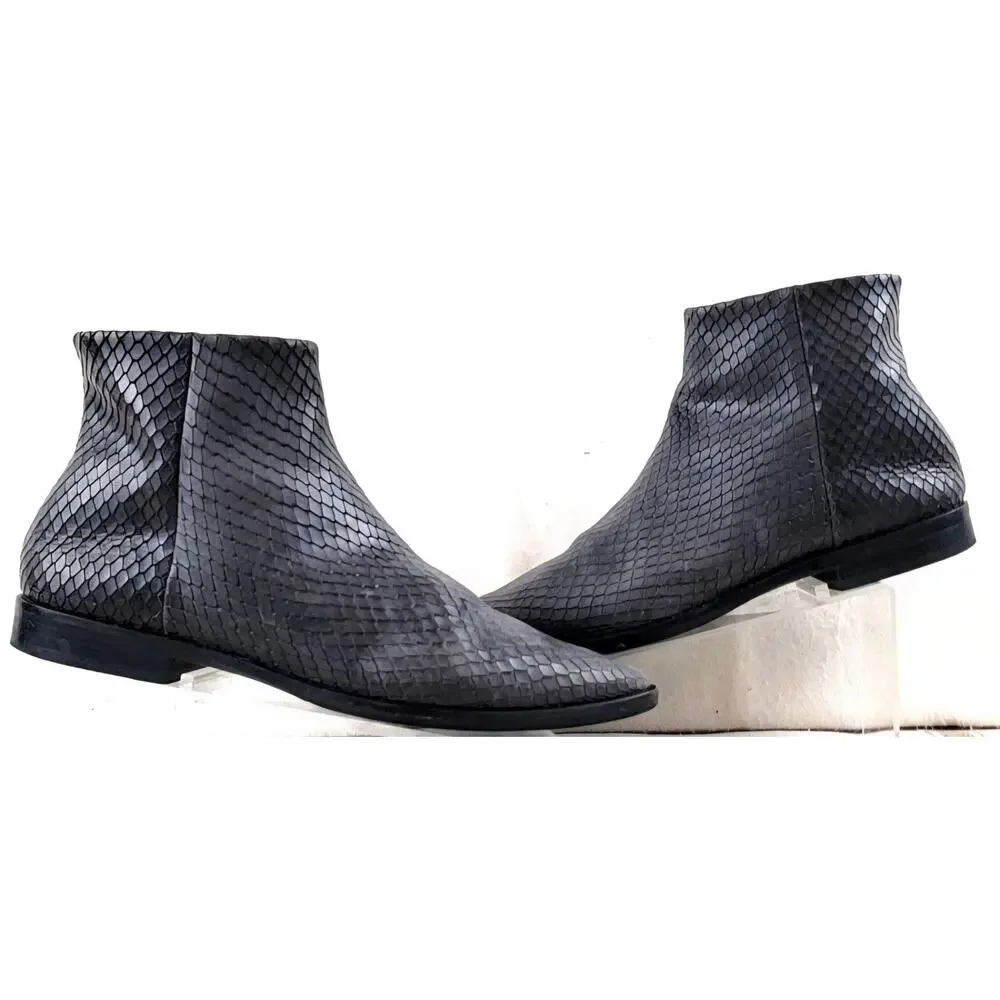 Coclico Apropos Snake Embossed Leather Booties EU 37.5 Made in Spain